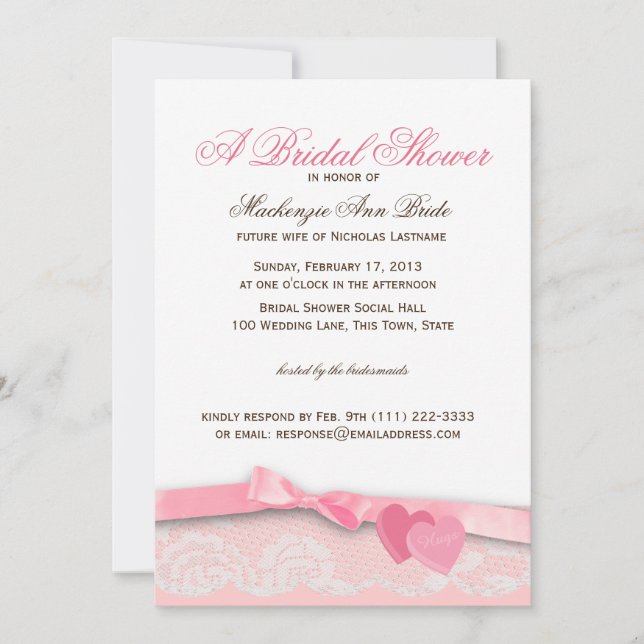 Valentine Candy Bridal Shower Invitation (Front)