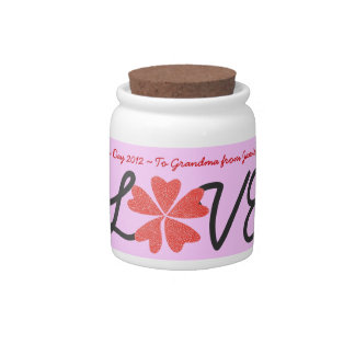 Valentine Candy Container Jar