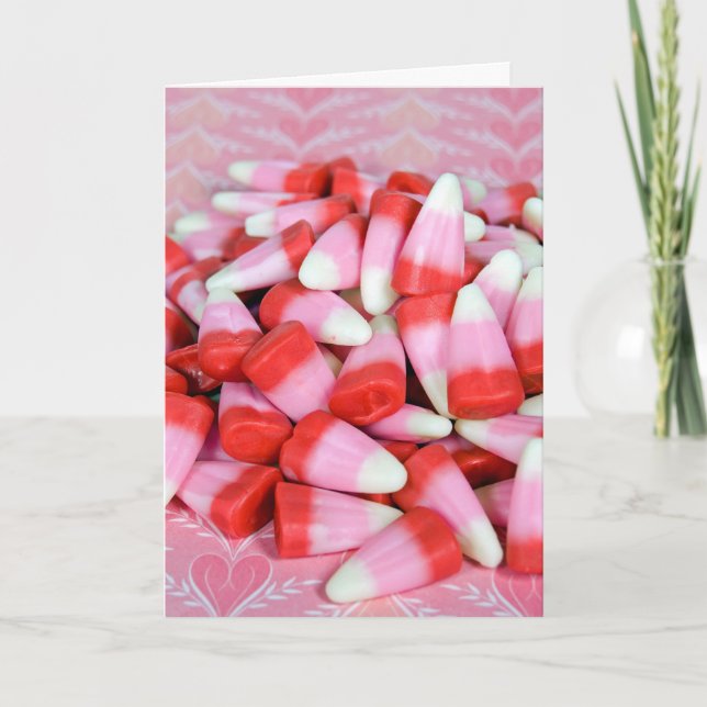 Valentine Candy Corn  Holiday Card (Front)
