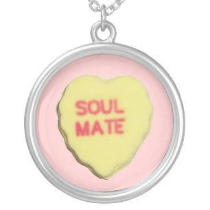 Valentine Candy Heart Silver Plated Necklace