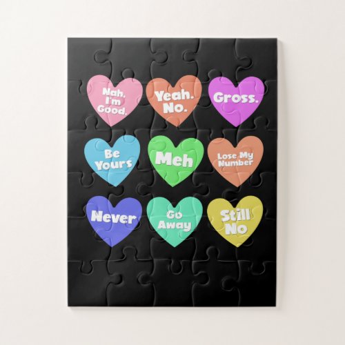 Valentine Candy Hearts Cute Saying Valentine Jigsaw Puzzle