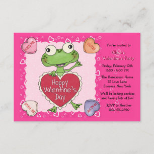 Valentine Candy Hearts Kid's Valentine Party Invitation