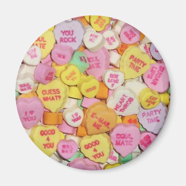 Valentine Candy Hearts Magnet (Front)