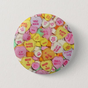 Valentine Candy Hearts Pinback Button