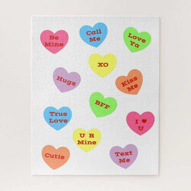 Valentine Candy Hearts Puzzle (Vertical)
