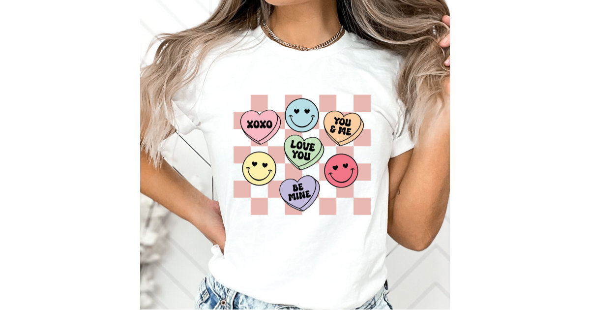 Womens Xoxo Script Heart Cute Valentines Day Graphic Tee for Ladies Funny  Saying Womens Graphic Tees 