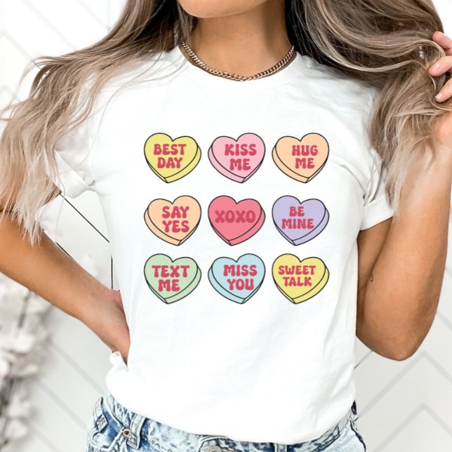 Valentine Candy Hearts, Shirt, Conversation Heart T-Shirt (Creator Uploaded)