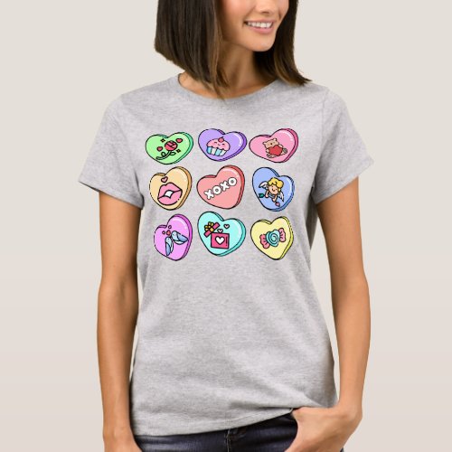 Valentine Candy Hearts T_Shirt