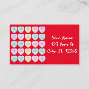 Valentine Candy Hearts Thunder_Cove Business Card
