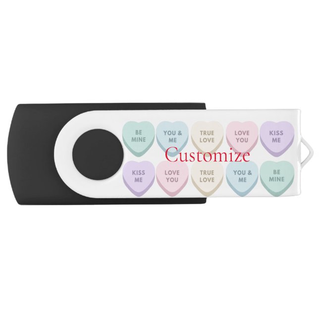 Valentine Candy Hearts Thunder_Cove Flash Drive (Front)