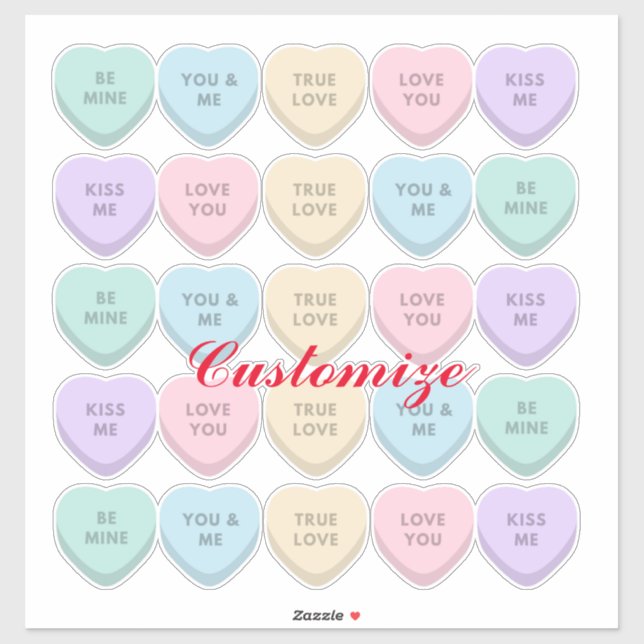 Valentine Candy Hearts Thunder_Cove Sticker (Sheet)