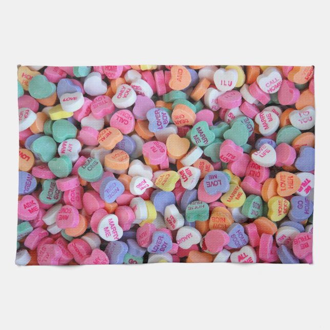 Valentine Candy Hearts Towel (Horizontal)