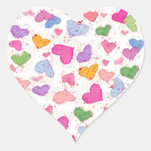 Valentine Candy Hearts Watercolor  Heart Sticker