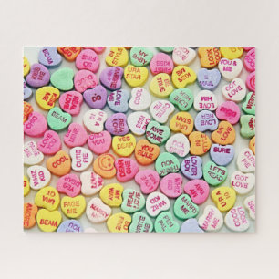 Valentine Candy Quote Hearts Jigsaw Puzzle