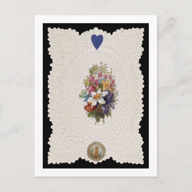 Valentine card depicting flowers, c.1840 (colour l (Front)