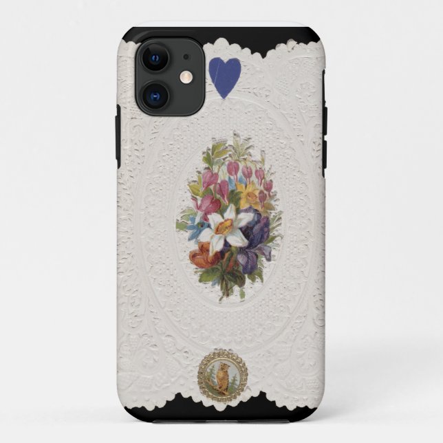 Valentine card depicting flowers, c.1840 (colour l Case-Mate iPhone case (Back)