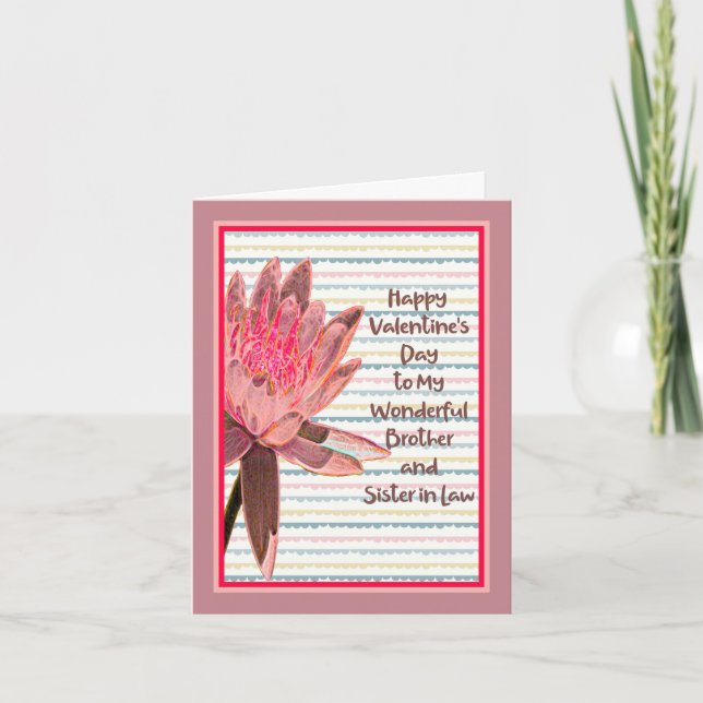 Valentine Card for Brother & Sister in Law Pink  (Front)