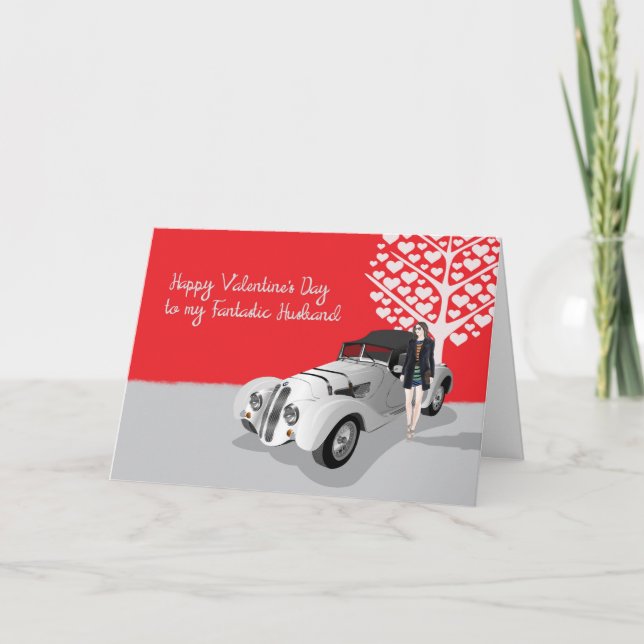 Valentine Card for Husband with Cool Car (Front)
