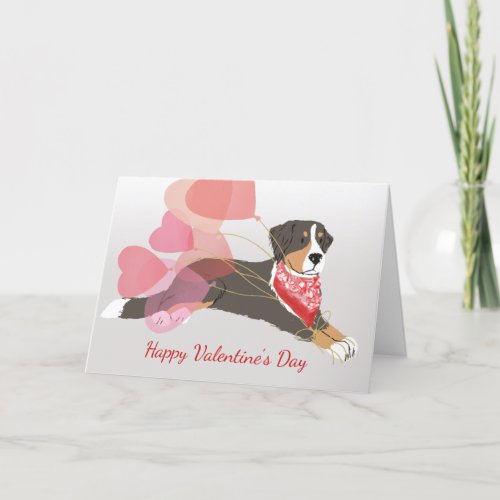 Valentine Card from Bernese Mountain Dog  Balloons