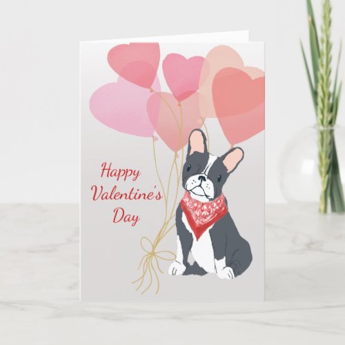 Valentine Card From Dog Boston Terrier Balloons