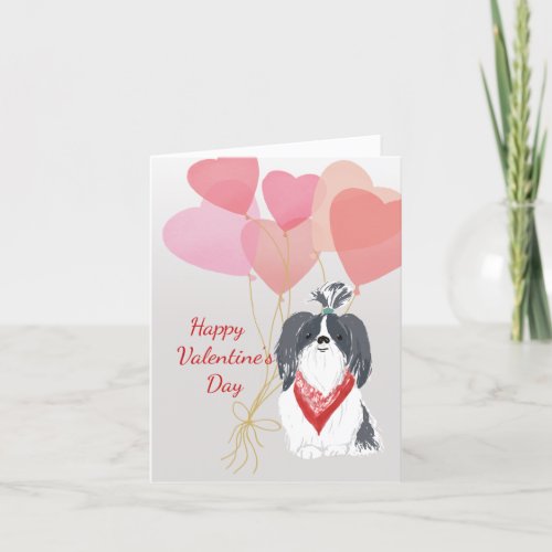 Valentine Card from your Gray Shih Tsu  Balloons