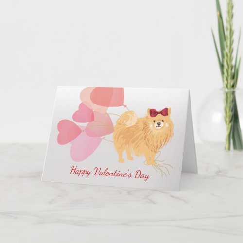 Valentine Card from your Pomeranian with Red Bow