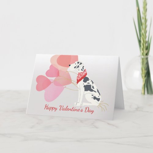 Valentine Card from your Spotted Great Dane Dog