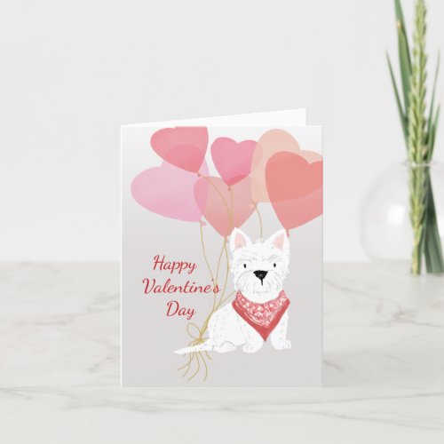 Valentine Card from your Westie Red  Balloons