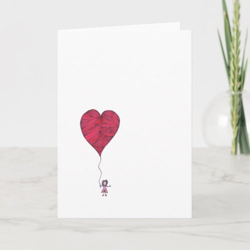 Valentine Card _ no words _ heart balloon