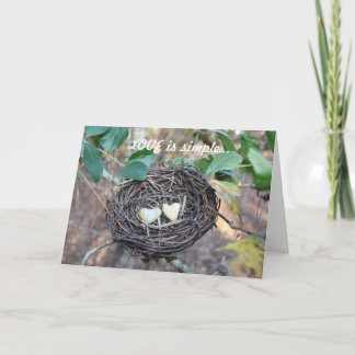 Valentine card w/ 2 Heart shaped eggs inside