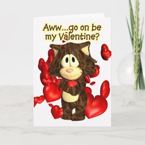 Valentine Card With Oh So Cute Cat