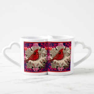 Valentine Cardinal Love Coffee Mug Set