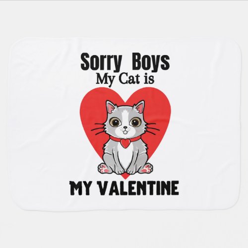 Valentine_cat Baby Blanket