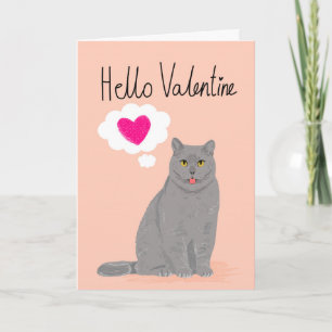 Valentine Cat Card - Love cat cute cat valentines
