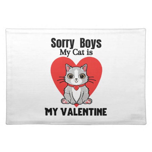 Valentine_cat Cloth Placemat
