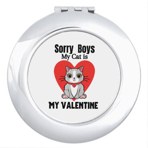 Valentine_cat Compact Mirror