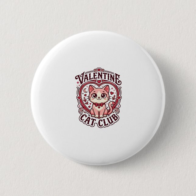 Valentine Cat Funny Cat Lover Design - Valentine C Button (Front)