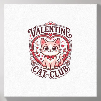 Valentine Cat Funny Cat Lover Design - Valentine C Canvas Photo Tile