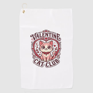Valentine Cat Funny Cat Lover Design - Valentine C Golf Towel