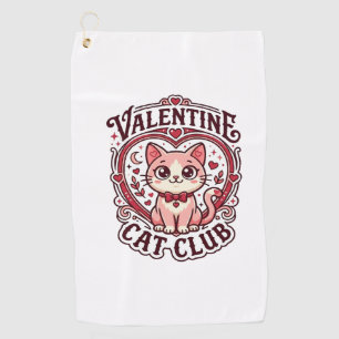 Valentine Cat Funny Cat Lover Design - Valentine C Golf Towel