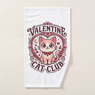 Valentine Cat Funny Cat Lover Design - Valentine C Hand Towel
