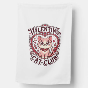 Valentine Cat Funny Cat Lover Design - Valentine C House Flag