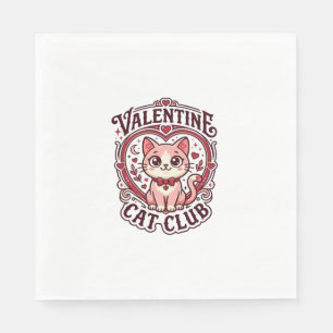 Valentine Cat Funny Cat Lover Design - Valentine C Napkins