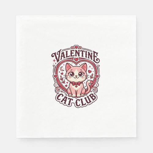 Valentine Cat Funny Cat Lover Design - Valentine C Napkins