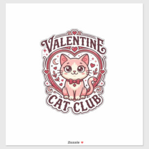 Valentine Cat Funny Cat Lover Design - Valentine C Sticker
