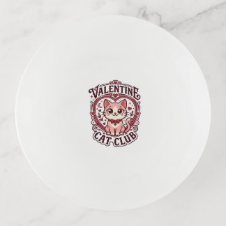 Valentine Cat Funny Cat Lover Design - Valentine C Trinket Tray