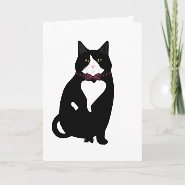 Valentine Cat Greeting Card (Front)
