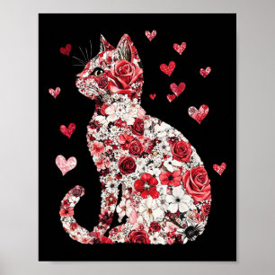 Valentine Cat Heart - Happy Meowentine's Poster