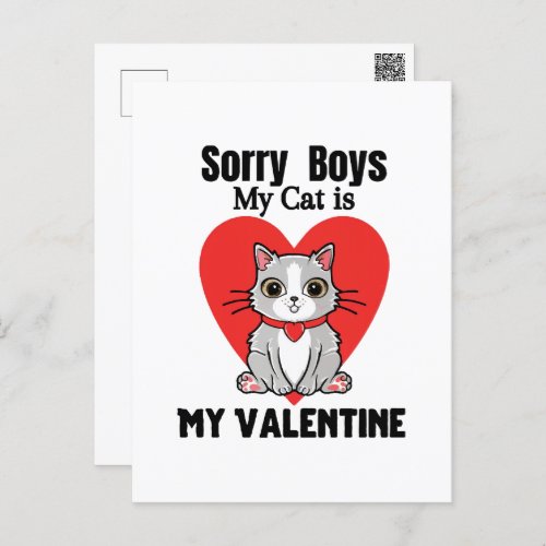 Valentine_cat Holiday Postcard