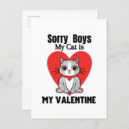 Valentine_cat Invitation Postcard
